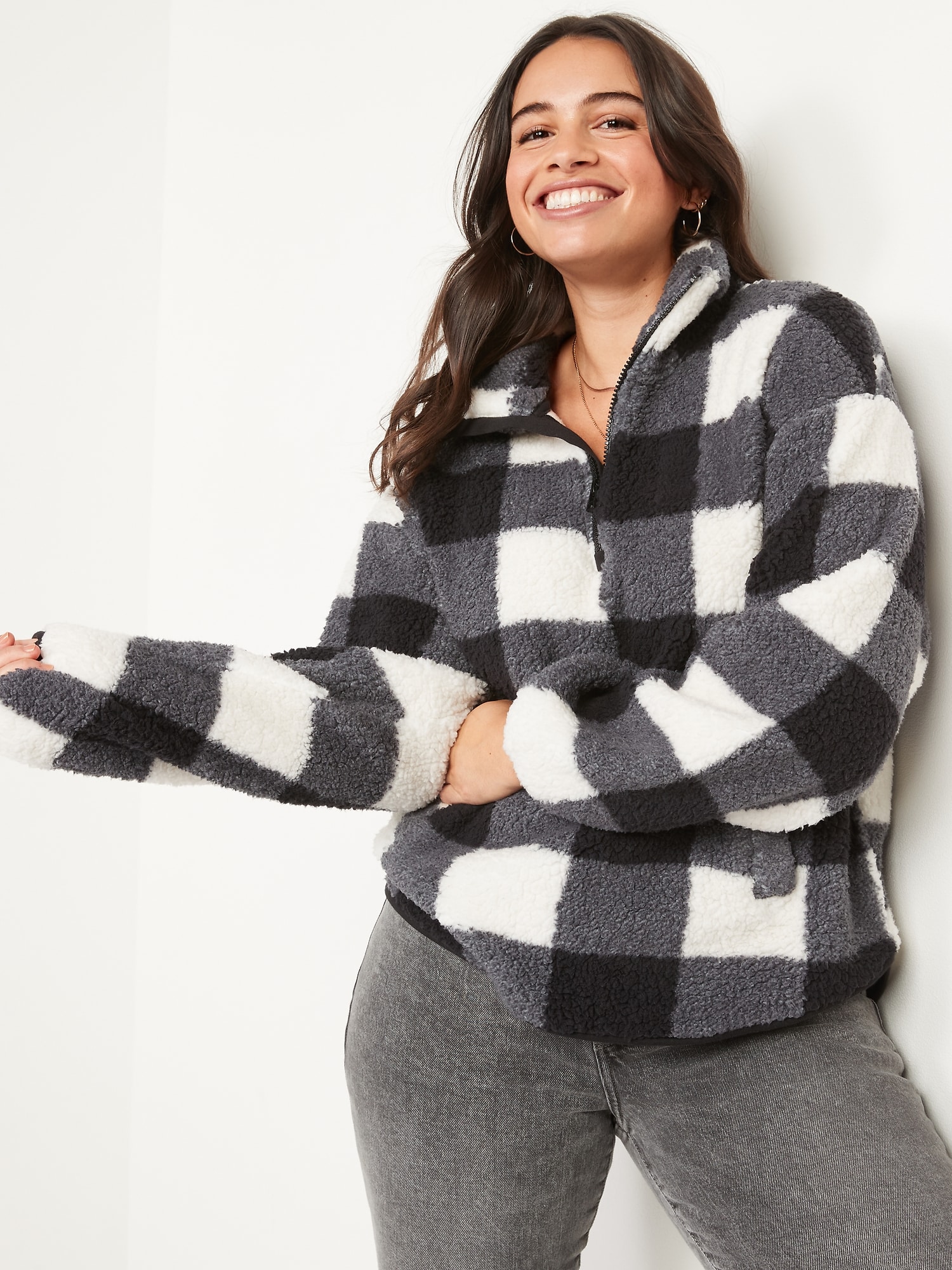 Sherpa sweater hotsell old navy