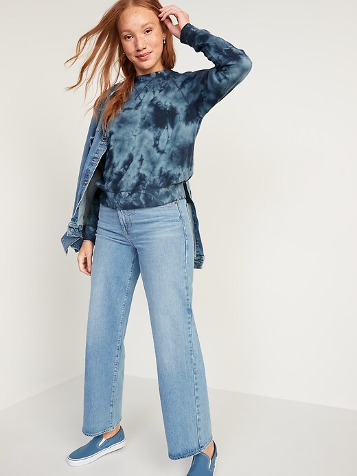 Image number 3 showing, Vintage Specially Dyed Crew-Neck Sweatshirt for Women