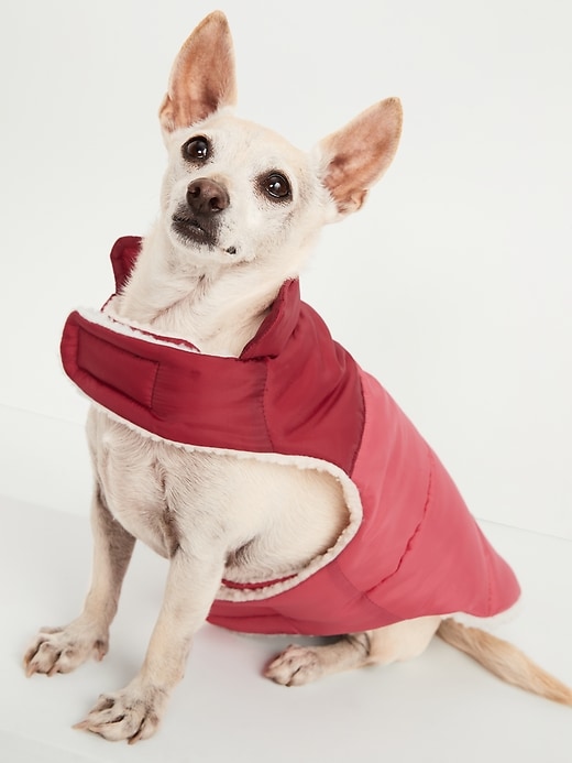 View large product image 1 of 2. Quilted Sherpa-Lined Puffer Jacket for Pets