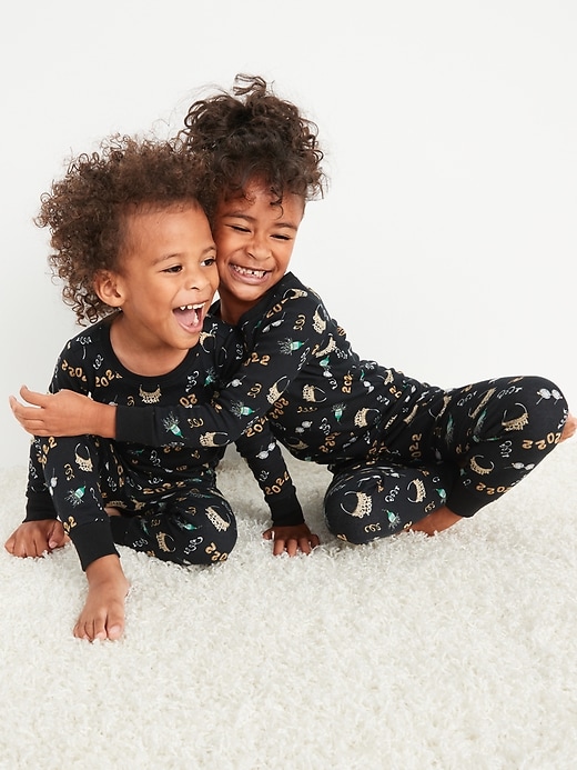 View large product image 1 of 3. Unisex Matching New Year's Eve Pajama Set for Toddler & Baby
