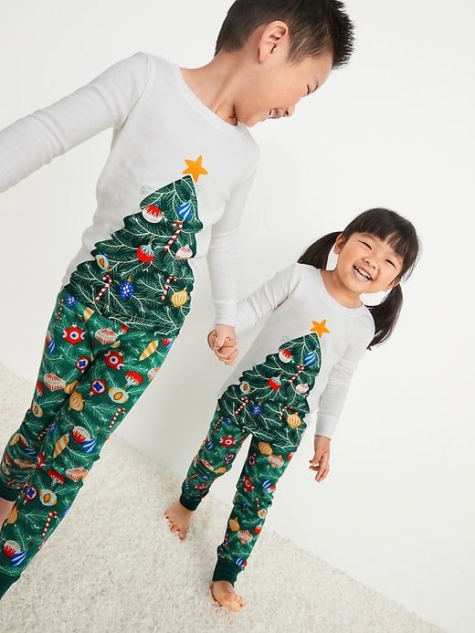 Image number 1 showing, Unisex Matching Family Pajama Set for Toddler & Baby