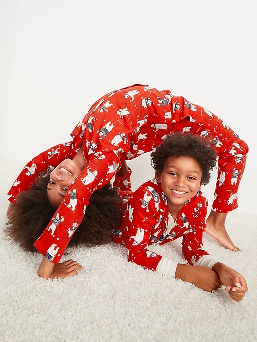 View large product image 1 of 3. Gender-Neutral Matching Flannel Pajama Set For Kids