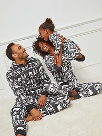 View large product image 3 of 3. Unisex Matching Printed One-Piece Footed Pajamas for Toddler & Baby
