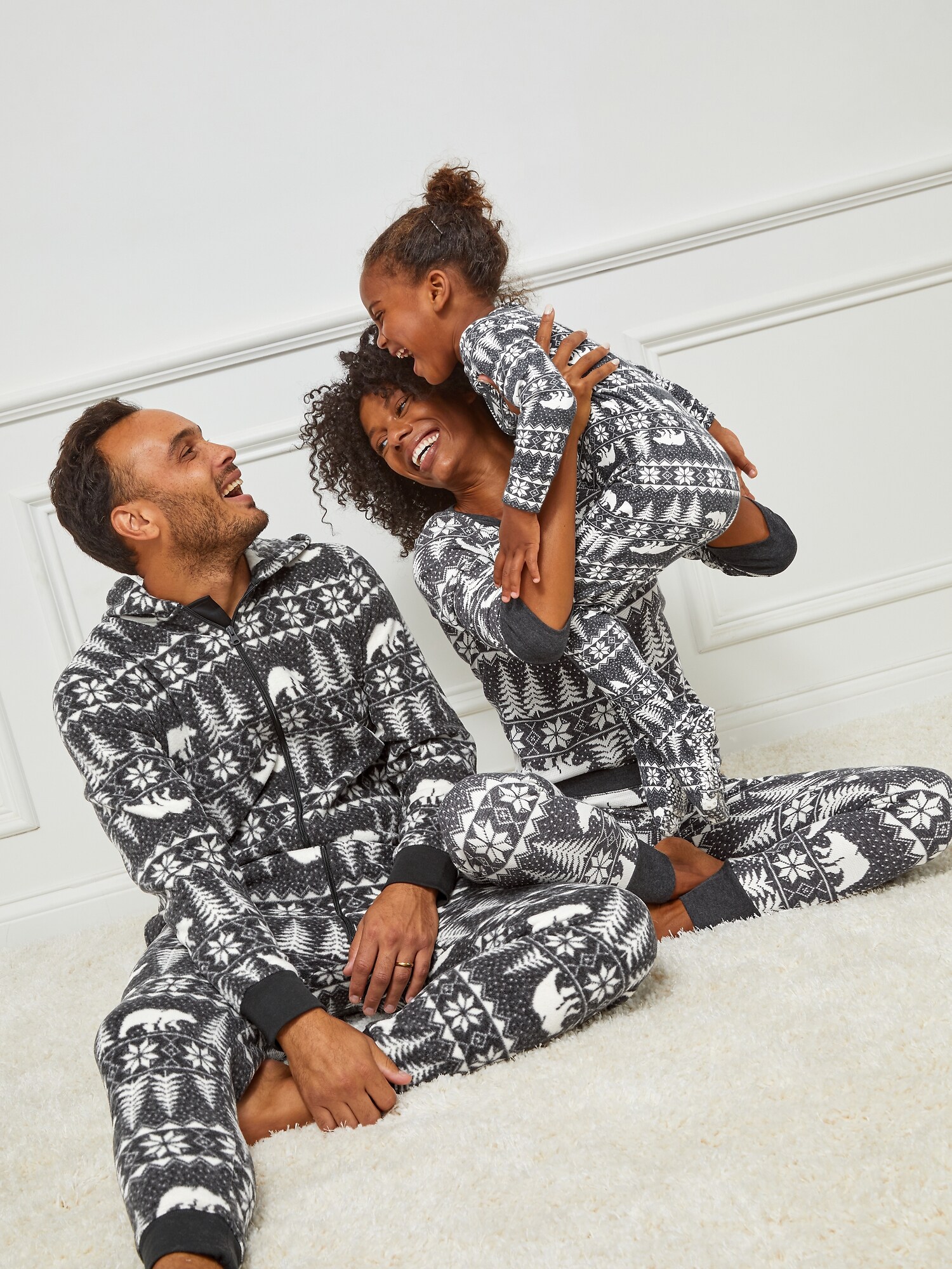 Matching Printed Flannel Pajama Set for 