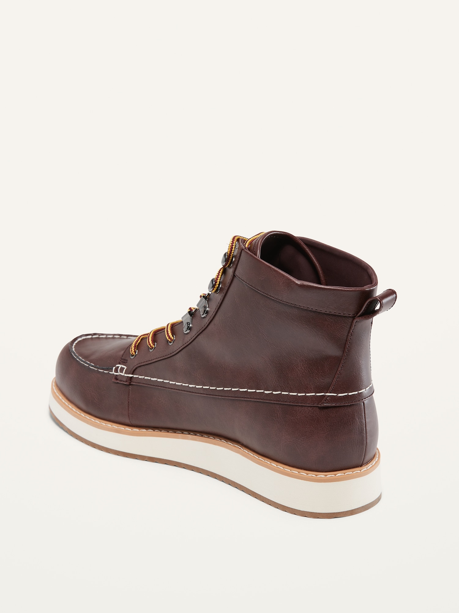 Faux-Leather Work Boots for Men | Old Navy