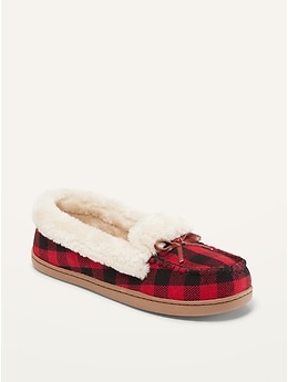 Plaid store moccasin slippers