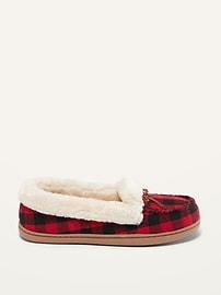 women's plaid moccasins