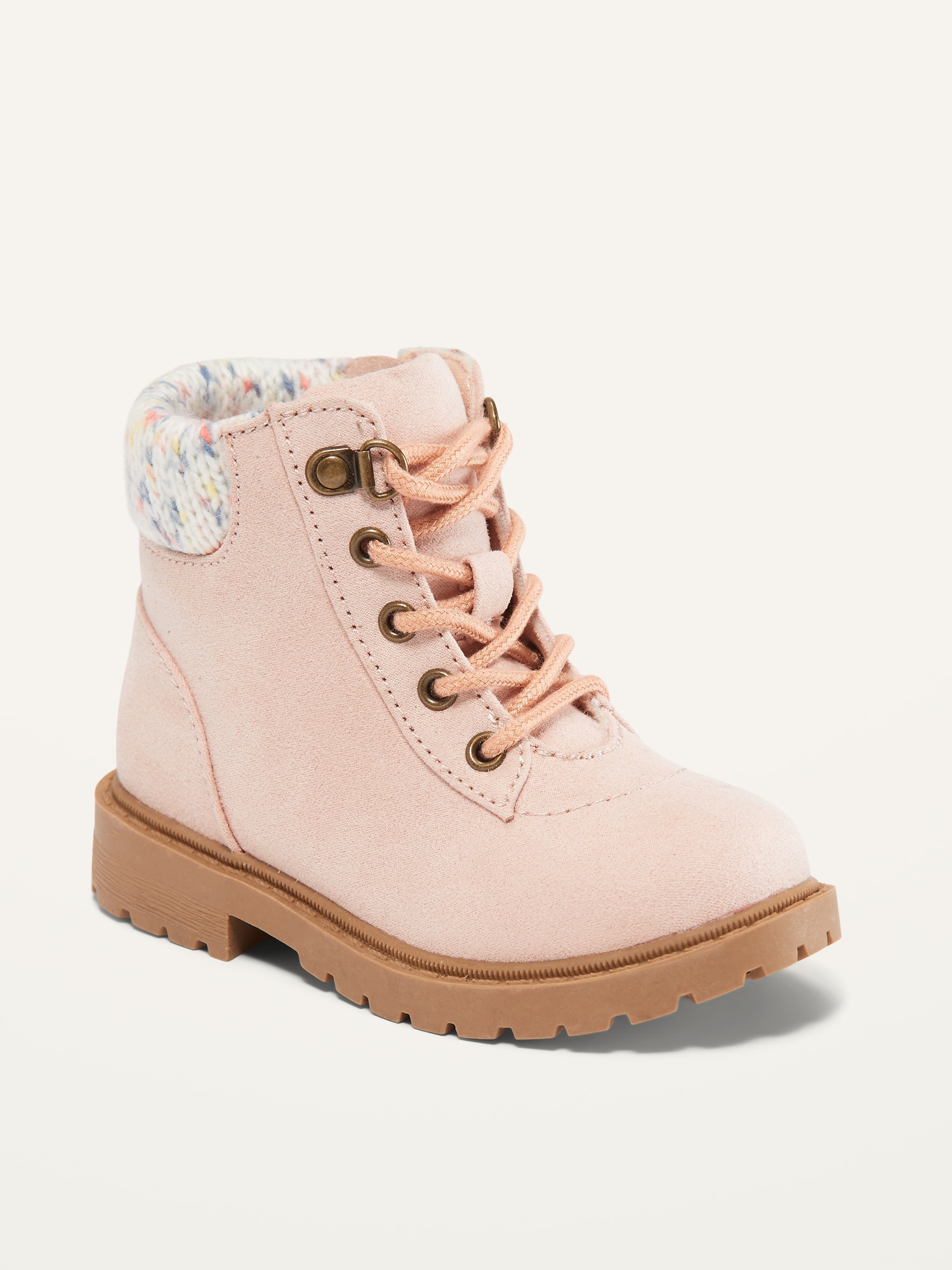 FauxSuede SweaterCuff LaceUp Boots for Toddler Girls Old Navy