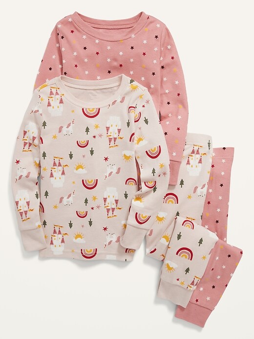 View large product image 1 of 2. Unisex 4-Piece Printed Pajama Set for Toddler & Baby