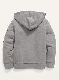 View large product image 3 of 3. Cozy Sherpa-Lined Logo-Graphic Zip Hoodie for Boys