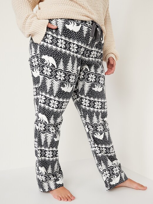 Image number 7 showing, Matching Printed Flannel Pajama Pants for Women