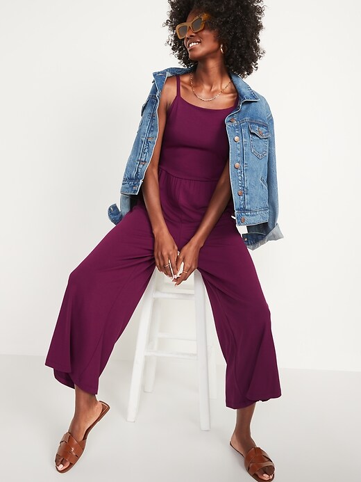 Image number 3 showing, Sleeveless Cropped Cami Jumpsuit for Women