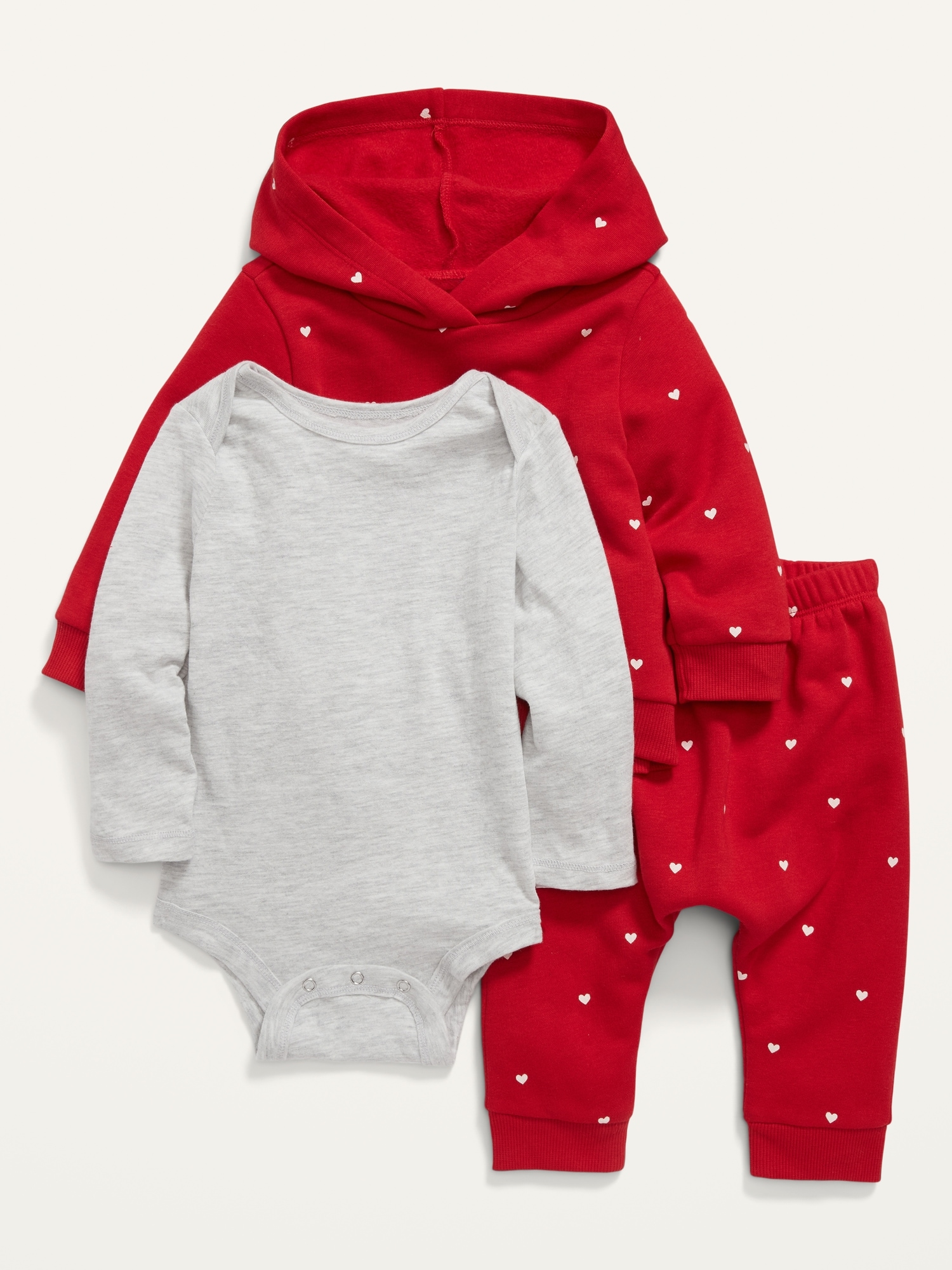 Unisex Hoodie, Sweatpants &#x26; Bodysuit 3-Piece Set for Baby