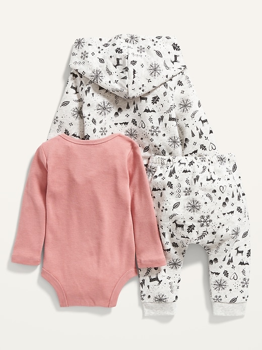 Unisex Hoodie, Sweatpants & Bodysuit 3-Piece Set for Baby