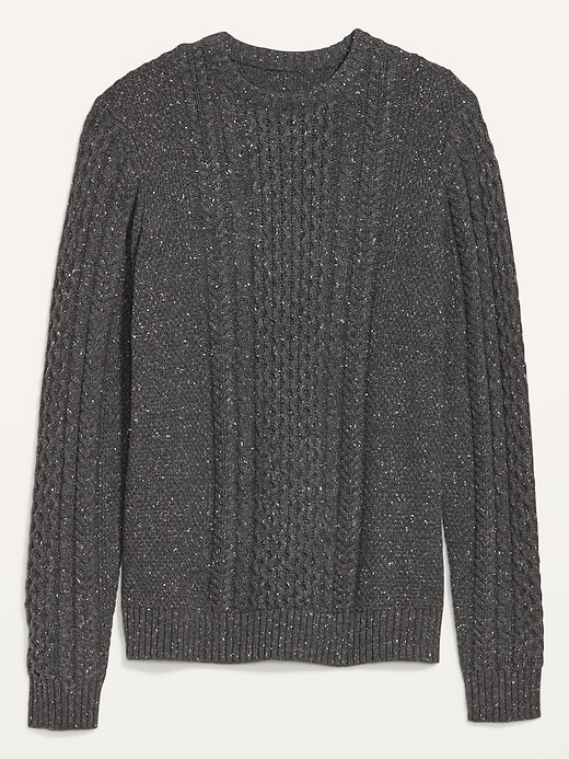 Image number 4 showing, Textured Cable-Knit Crew-Neck Sweater