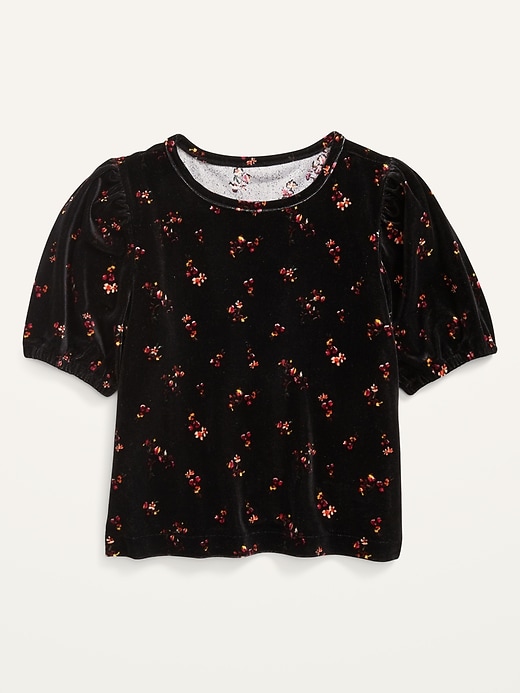 Cropped Velvet PuffSleeve Top for Girls Old Navy