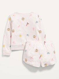 View large product image 3 of 3. Long-Sleeve Printed Pajama Short Set for Girls