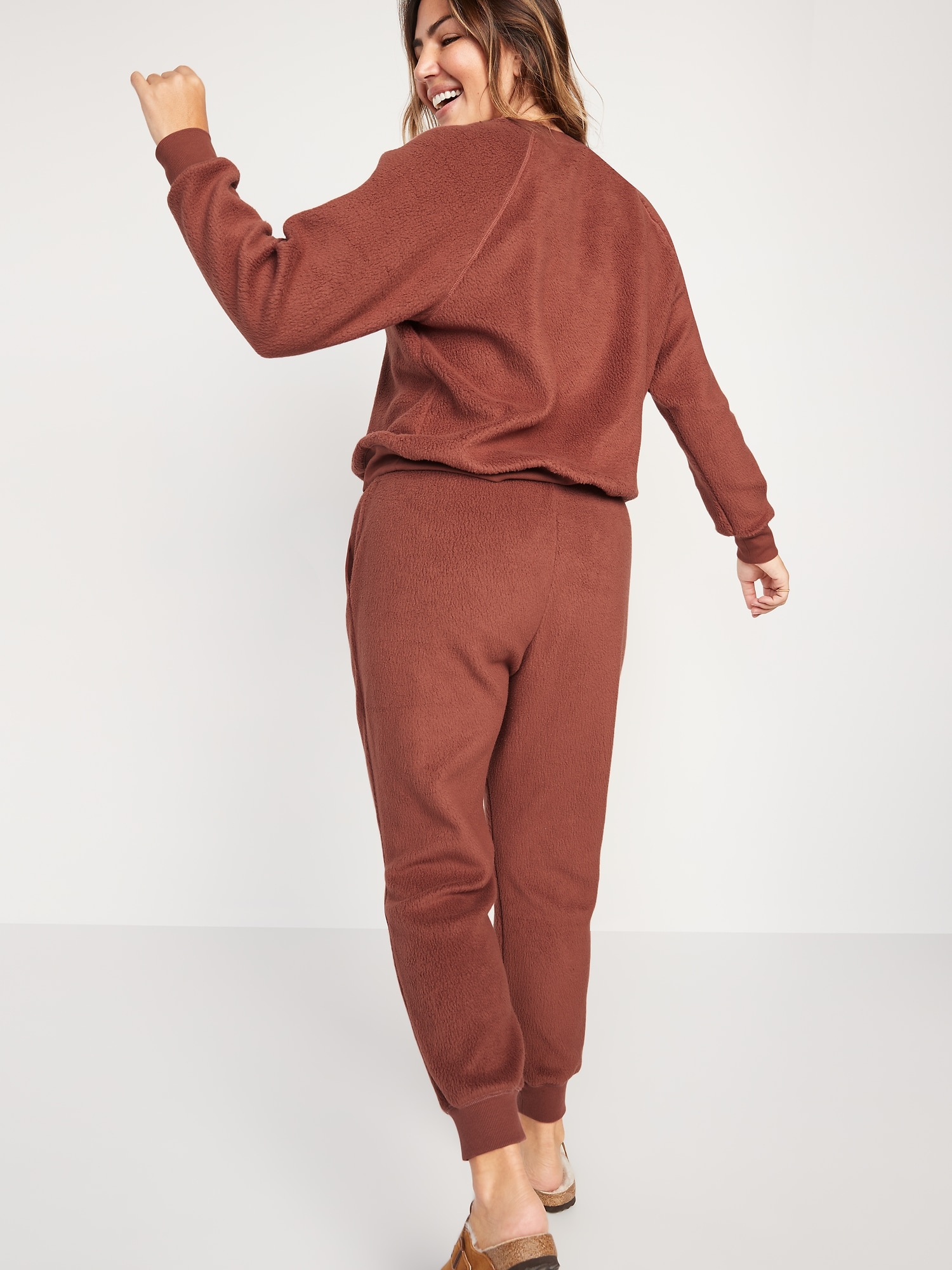 MidRise Vintage Sherpa Sweatpants for Women Old Navy