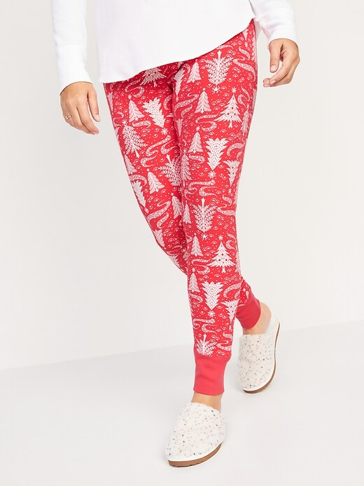 Image number 1 showing, Matching Printed Thermal-Knit Pajama Leggings for Women