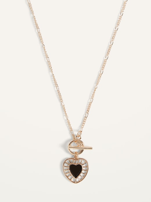 View large product image 2 of 2. Gold-Toned Heart Pendant Necklace For Women