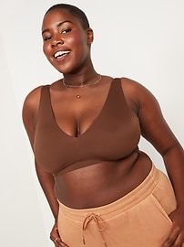 View large product image 7 of 8. Soft-Knit V-Neck Bralette Top