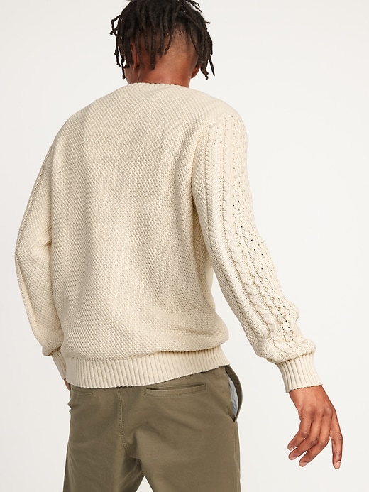 View large product image 2 of 3. Cable-Knit Crew-Neck Sweater