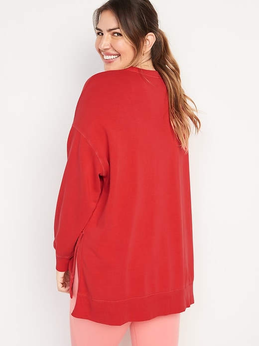 Image number 2 showing, Vintage Long-Sleeve Garment-Dyed French-Terry Tunic Sweatshirt