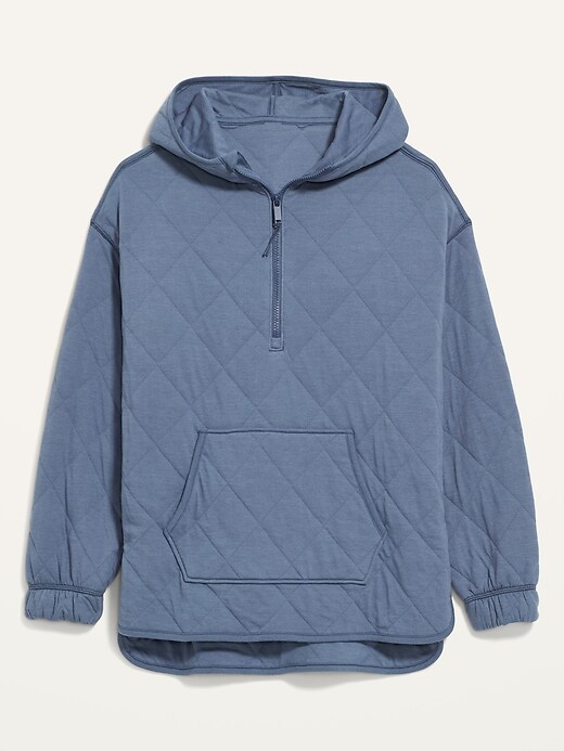 Image number 3 showing, Quilted Quarter-Zip Tunic Hoodie