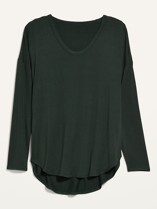 Image number 4 showing, Luxe Long-Sleeve Voop-Neck Tunic T-Shirt for Women