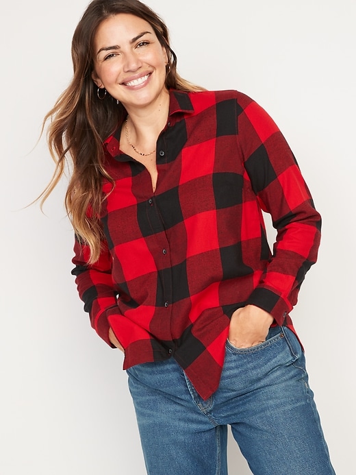 Image number 1 showing, Long-Sleeve Plaid Flannel Shirt