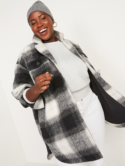 Old Navy Printed Flannel Long Utility Shacket for Women