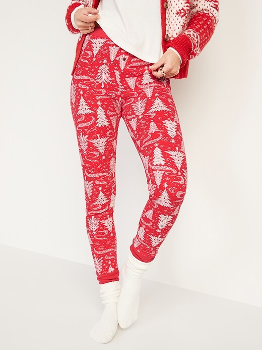 Image number 5 showing, Matching Printed Thermal-Knit Pajama Leggings for Women