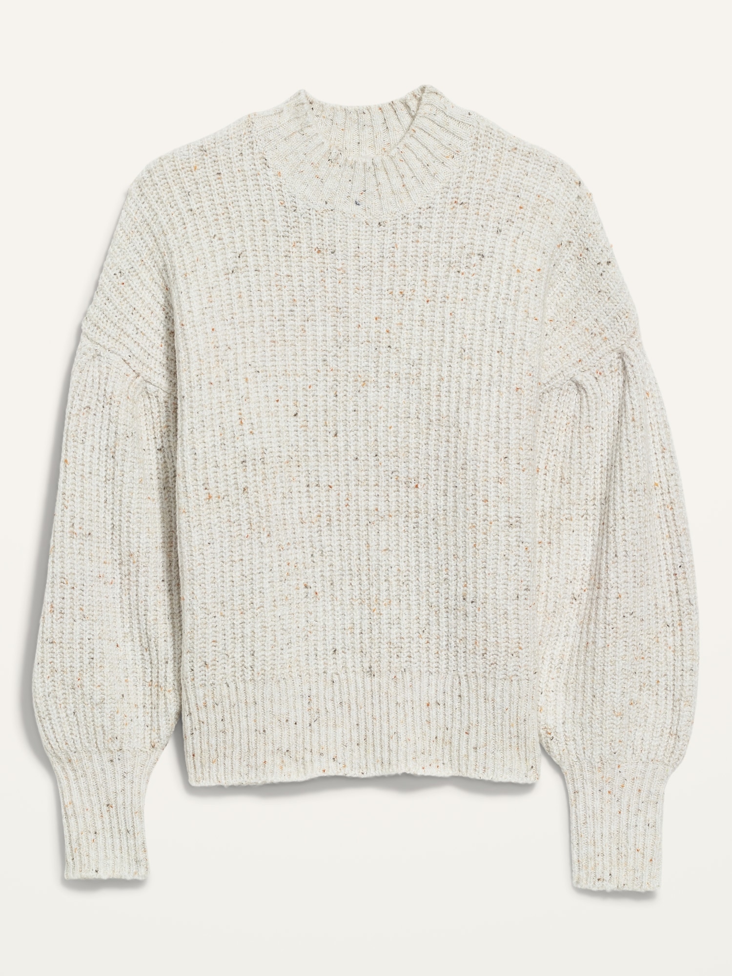 Mock-Neck Speckled Shaker-Stitch Sweater for Women | Old Navy