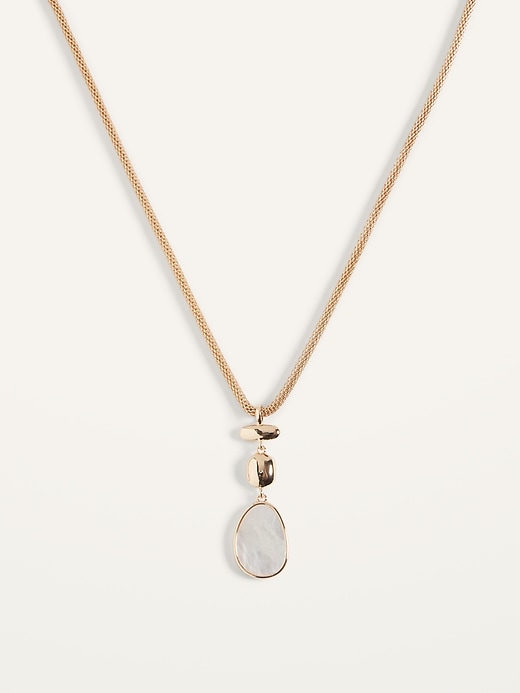 View large product image 1 of 3. Gold-Toned Shell-Pendant Necklace for Women