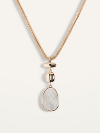 View large product image 3 of 3. Gold-Toned Shell-Pendant Necklace for Women