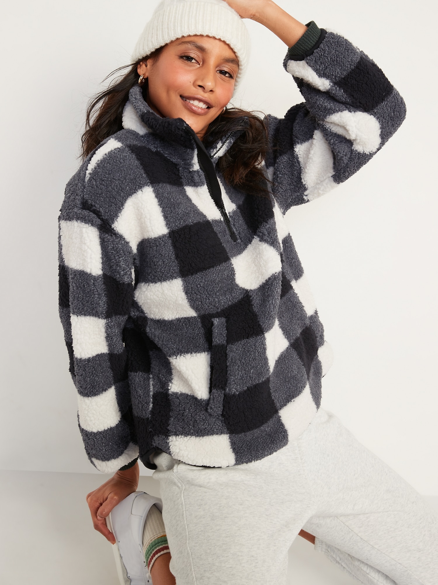 Sherpa pullover old online navy