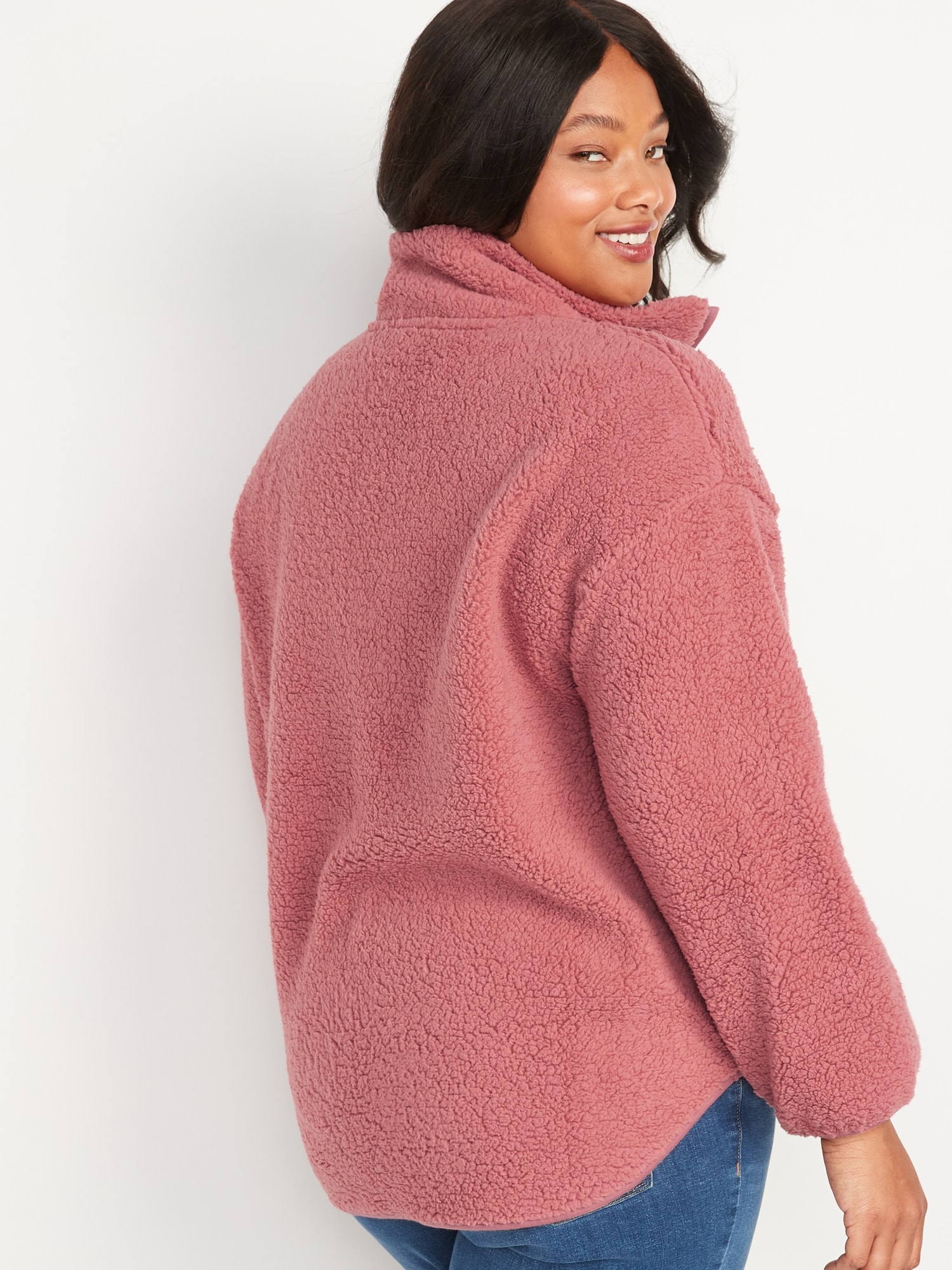 Woman Within Women's Plus Size Sherpa Sweatshirt, Banana, 6X-Large