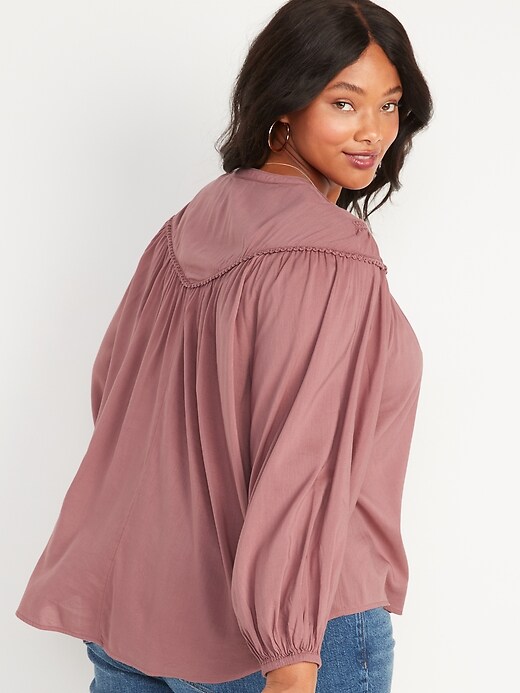 Oversized Crochet Pom-Pom Dolman-Sleeve Blouse | Old Navy