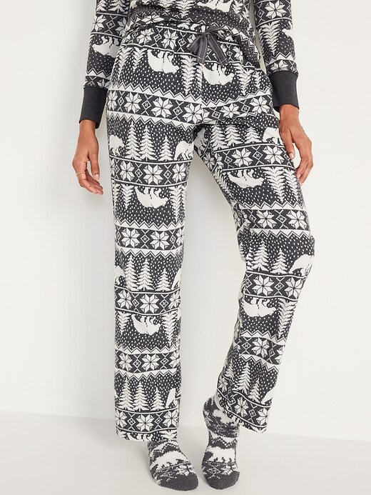 Image number 5 showing, Matching Printed Flannel Pajama Pants for Women