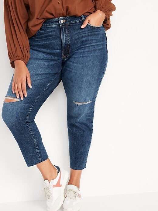 Image number 7 showing, High-Waisted O.G. Straight Ripped Cut-Off Jeans for Women