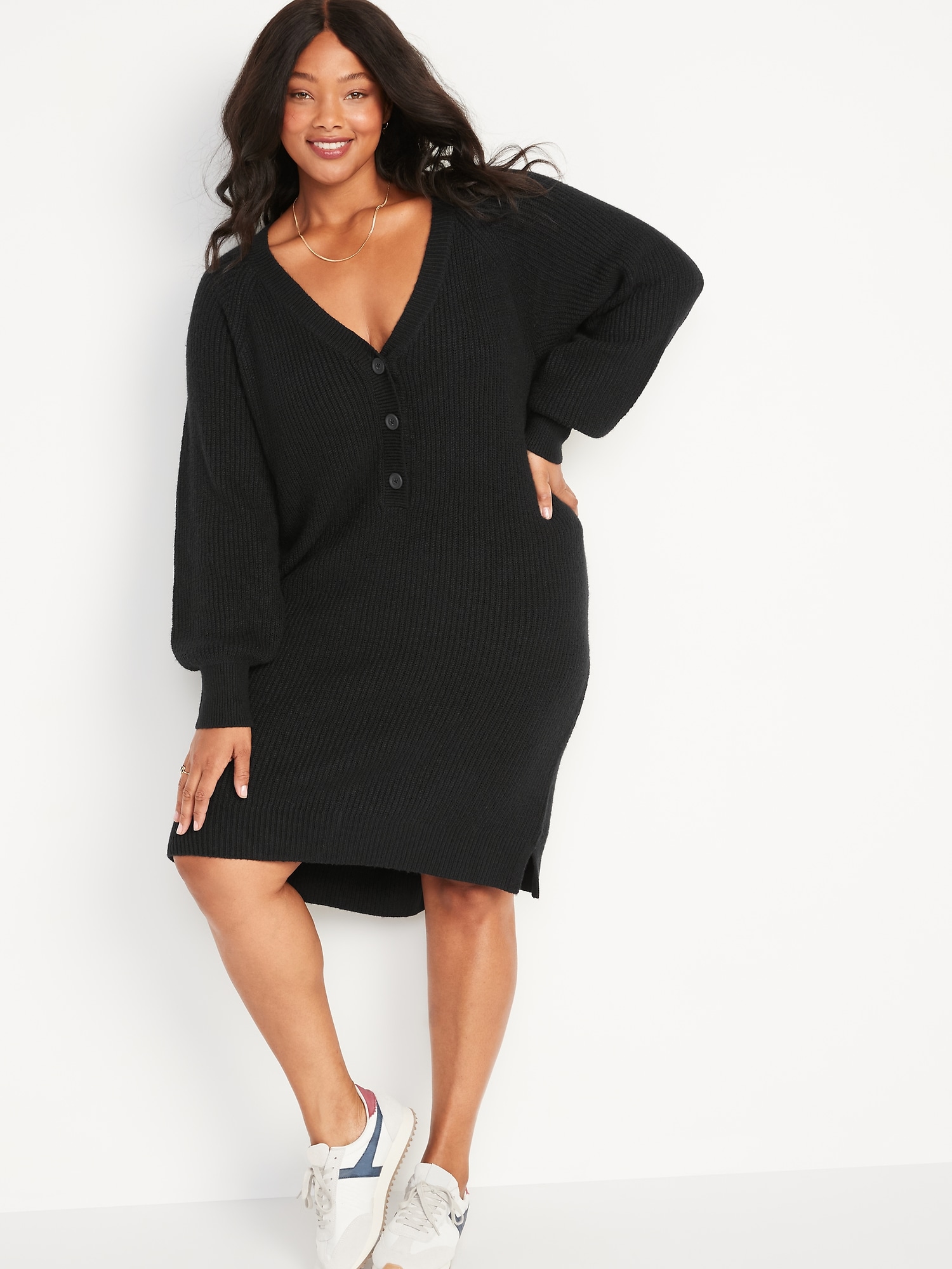 Womens black sweater clearance dress