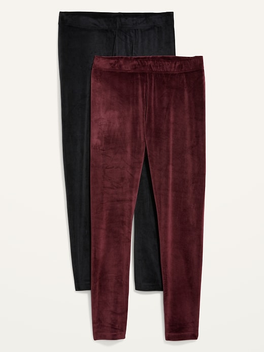 Image number 1 showing, High-Waisted Velour Leggings 2-Pack For Women