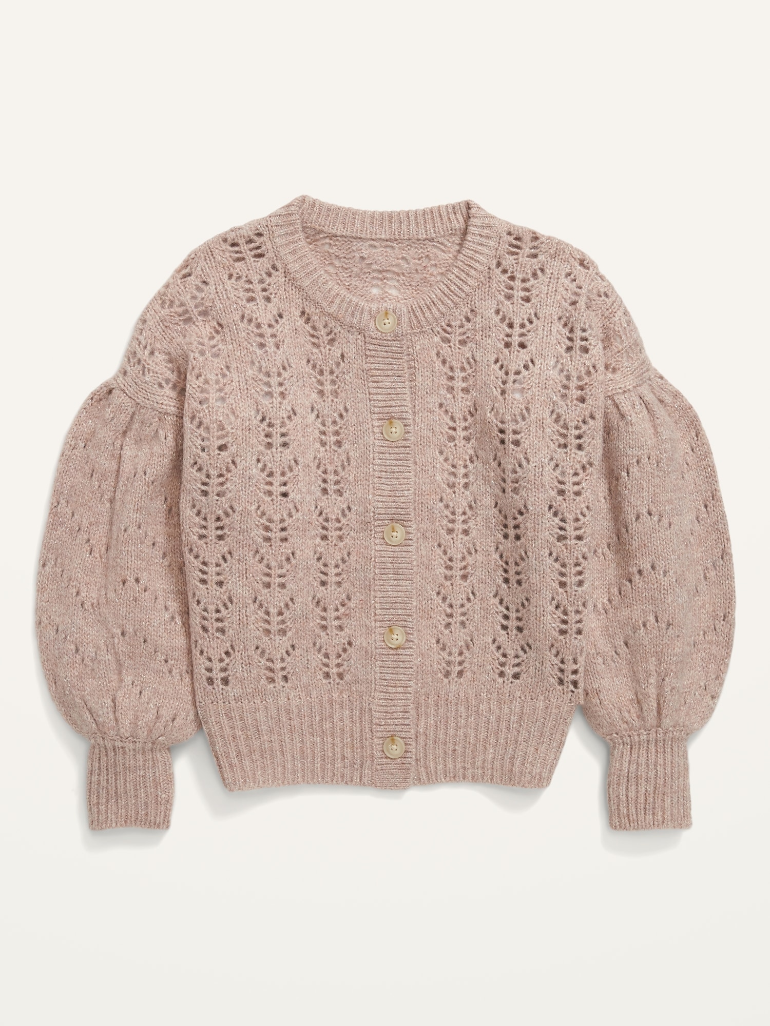 Cozy Pointelle BlousonSleeve Cardigan Sweater for Girls Old Navy