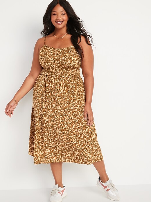 old navy fit and flare cami dress Fit & Flare Floral Smocked Midi Cami Dress