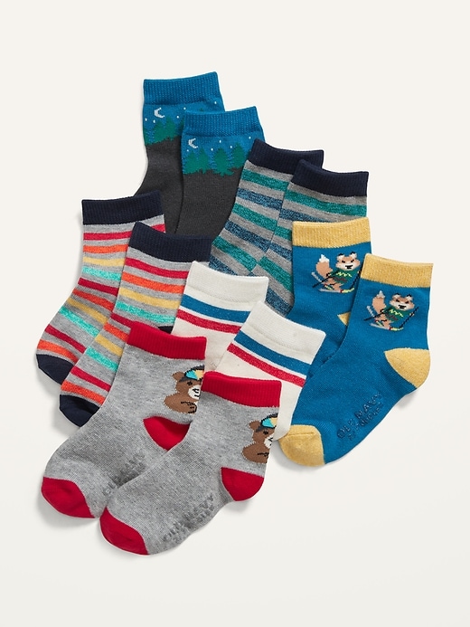 View large product image 1 of 1. Unisex Crew Socks 6-Pack for Toddler & Baby