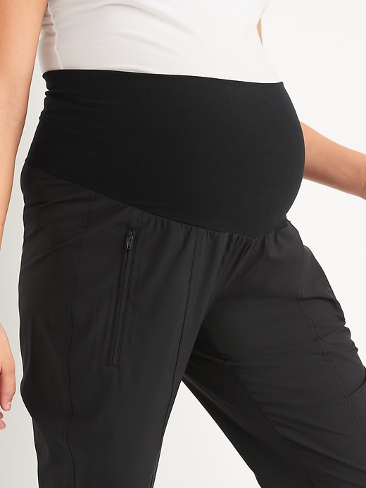 Image number 4 showing, Maternity Rollover-Waist StretchTech Jogger Pants