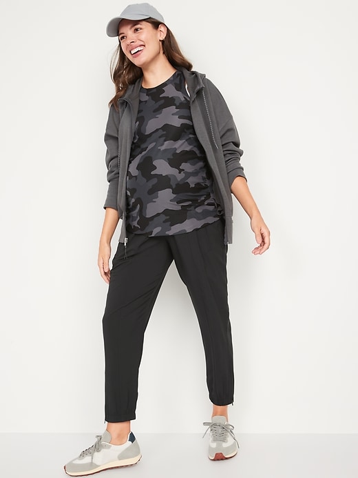 Image number 3 showing, Maternity Rollover-Waist StretchTech Jogger Pants 