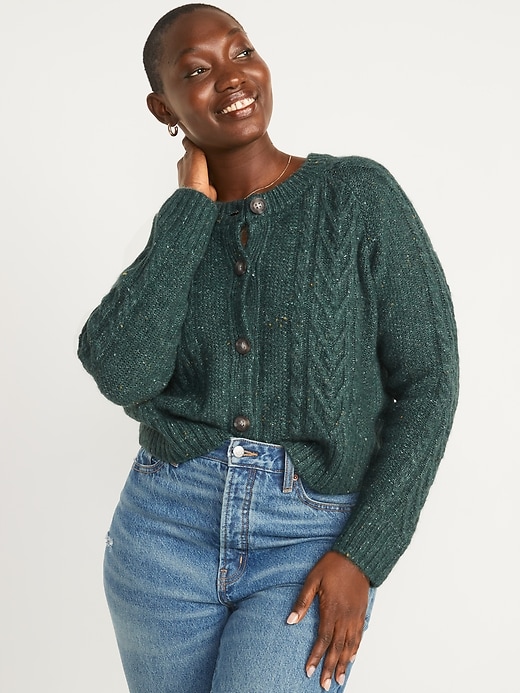 Oldnavy Cropped Cable-Knit Cardigan Sweater for Women