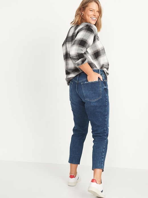 Image number 2 showing, High-Waisted O.G. Straight Ripped Cut-Off Jeans for Women