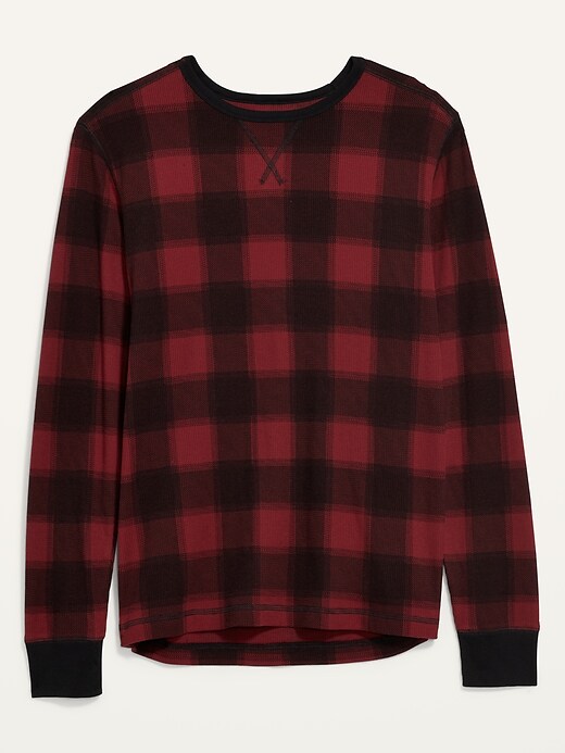 Image number 4 showing, Plaid Thermal-Knit Long-Sleeve T-Shirt